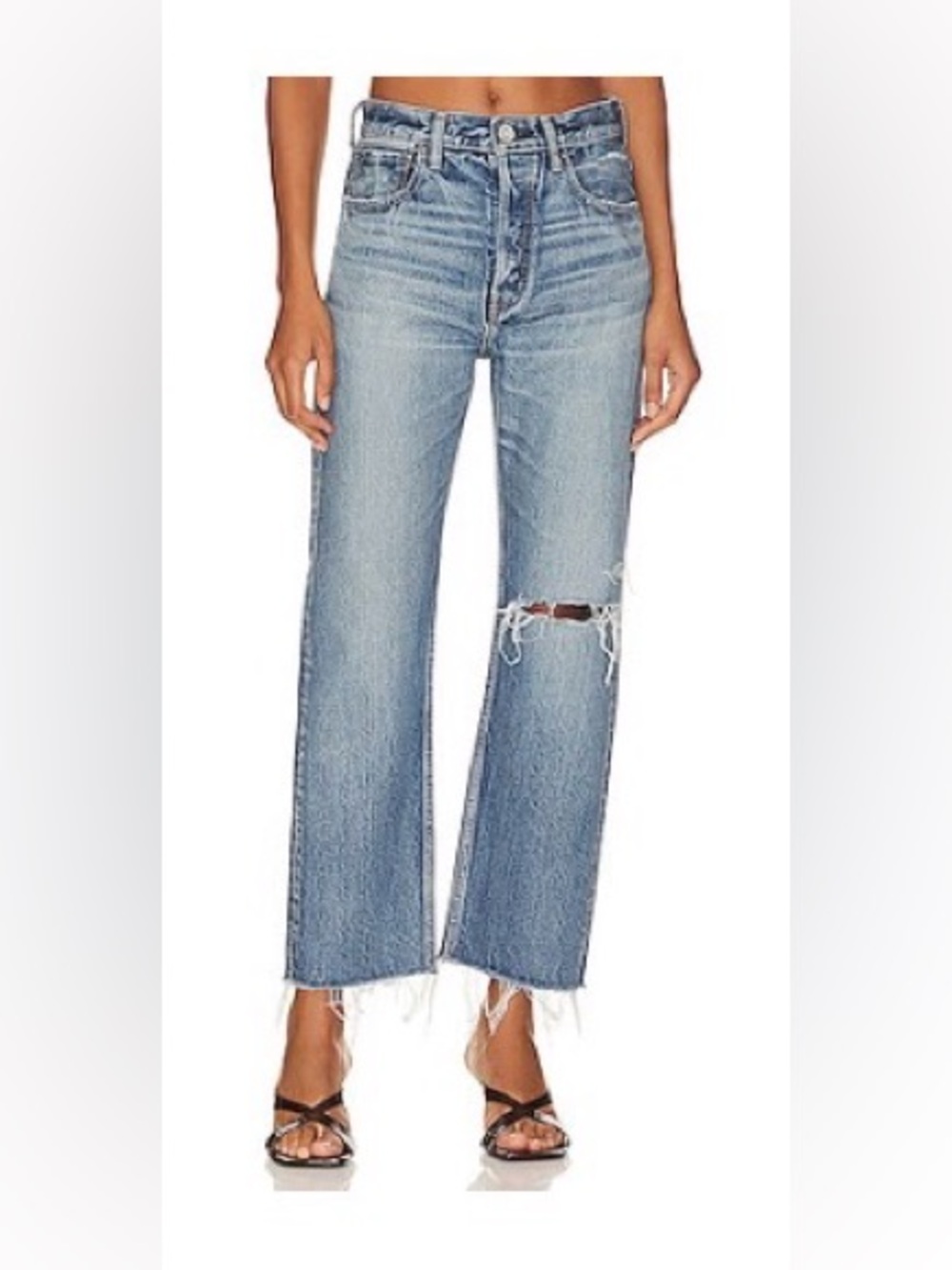 MOUSSY Vintage Esplen Wide Straight Jeans in Blue